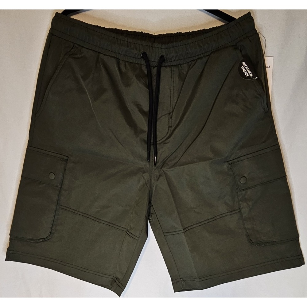Southpole Men's Quick Dry Water Resistant Cargo Shorts,  Moisture Wick, Olive XL